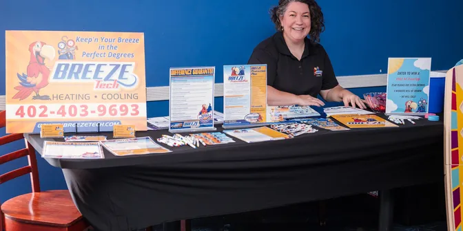 BreezeTech Heating and Cooling booth at a local community event, keepin' the breeze in the perfect degrees