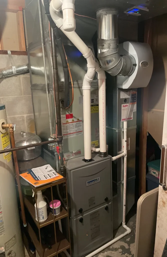 Air Quality device installed above furnace.